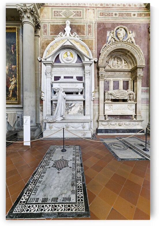 Florence Tuscany Italy. Basilica di Santa Croce Basilica of the Holy Cross. Gioacchino Rossini tomb by Marco Brivio