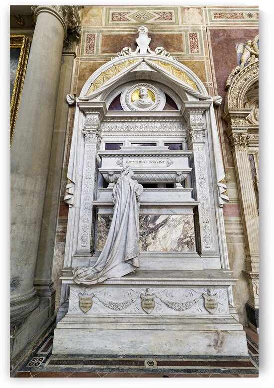 Florence Tuscany Italy. Basilica di Santa Croce Basilica of the Holy Cross. Gioacchino Rossini tomb by Marco Brivio