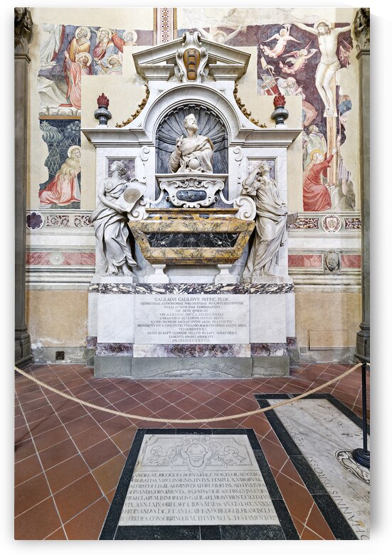 Florence Tuscany Italy. Basilica di Santa Croce Basilica of the Holy Cross. The tomb of Galileo by Marco Brivio