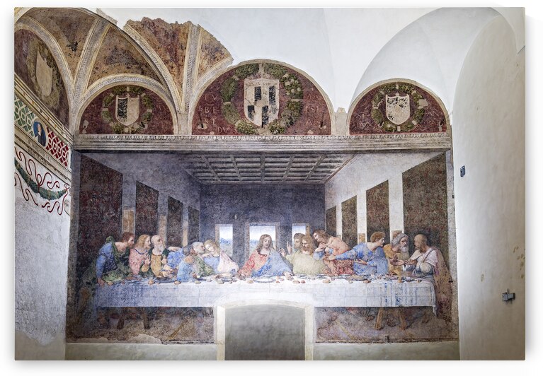 Milan Italy. The Last Supper by Leonardo da Vinci in Santa Maria delle Grazie Church by Marco Brivio