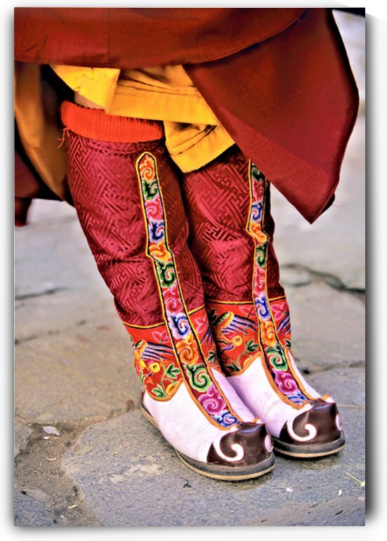 BHUTAN. Bumthang Valley. Traditional boots by Marco Brivio
